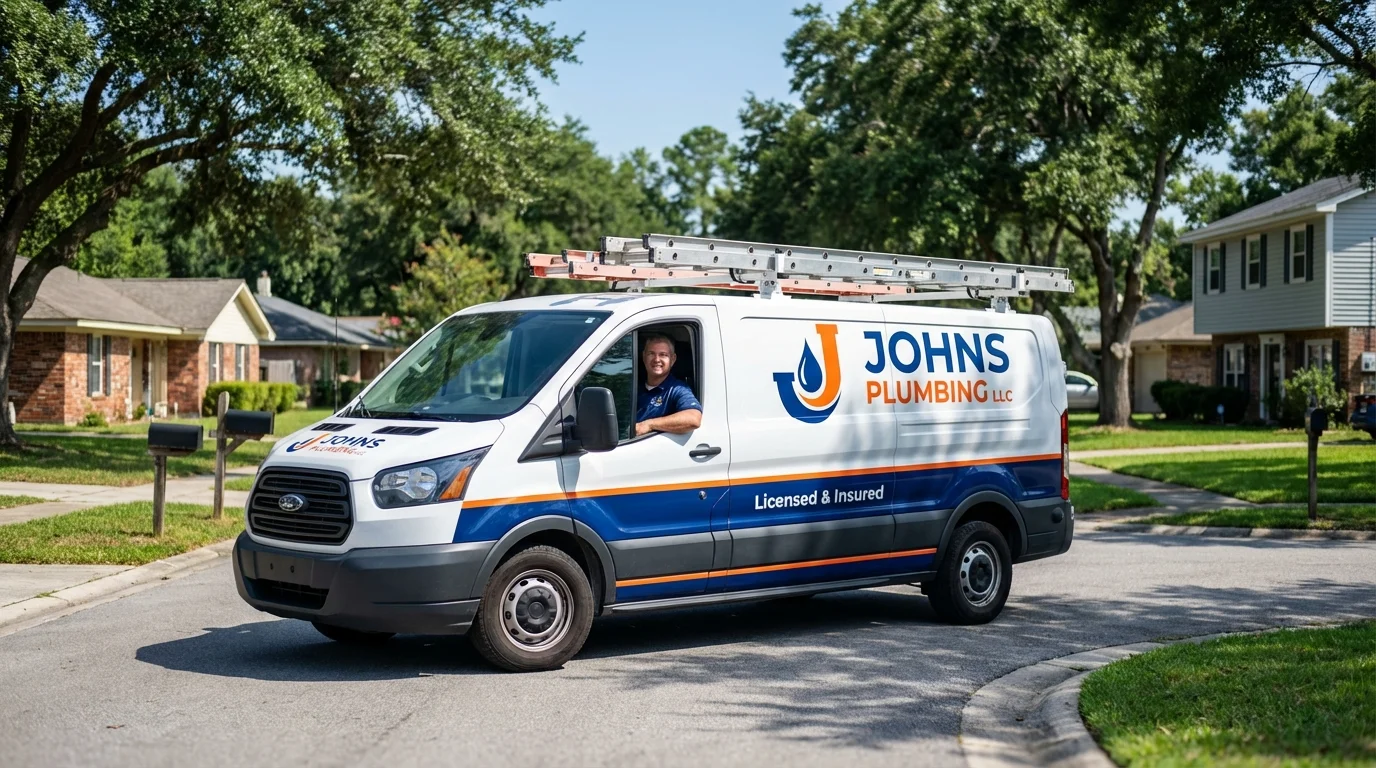 Johns Plumbing LLC service van in Lovington, NM