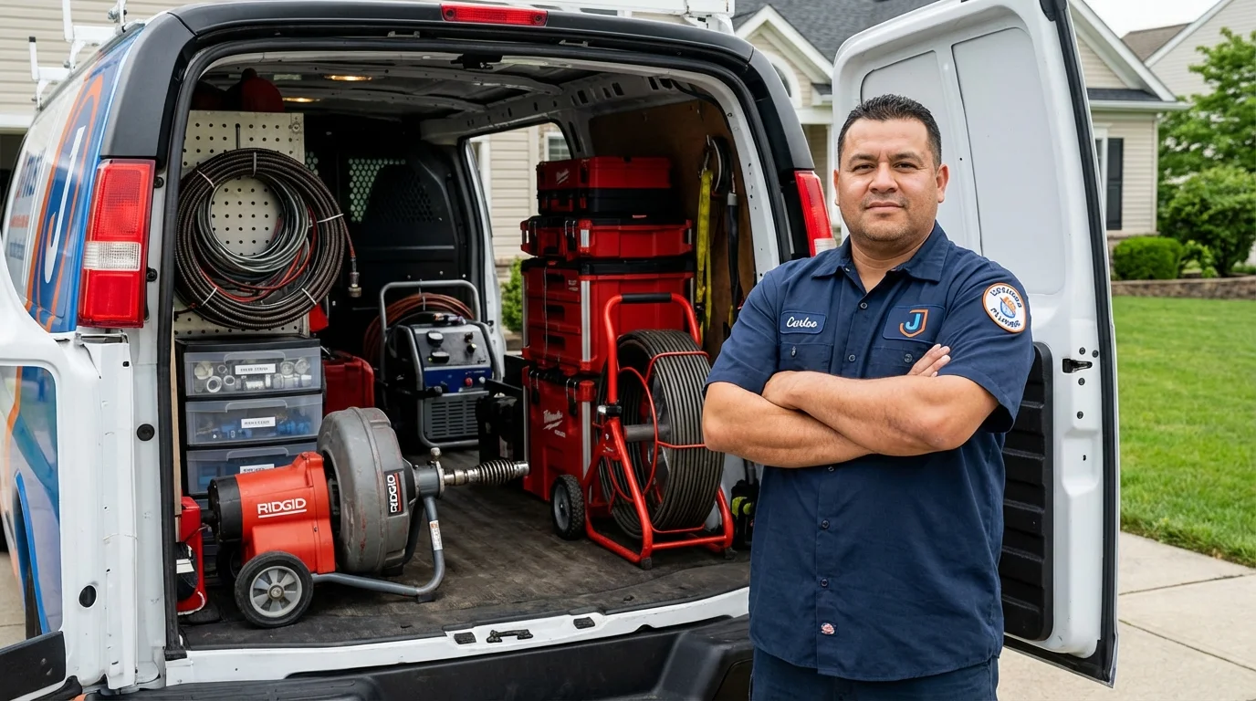 Professional drain cleaning equipment and Johns Plumbing LLC plumber in Lovington